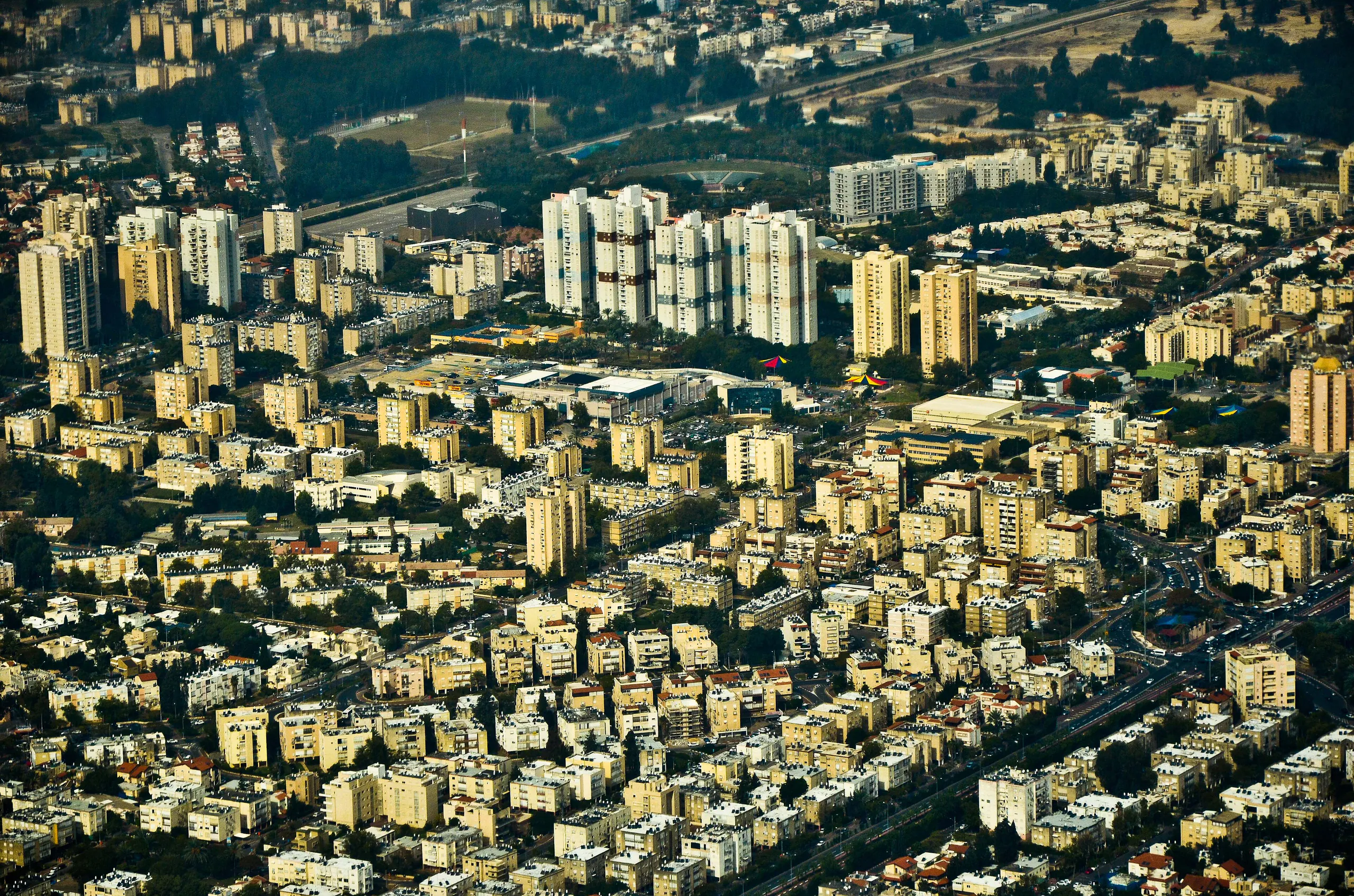 קריית מוצקין, מבט מהאוויר על שכונות העיר